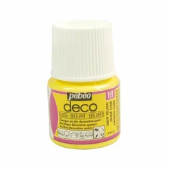 PÉBÉO - Peinture acrylique opaque brillante - jaune clair - 45 ml