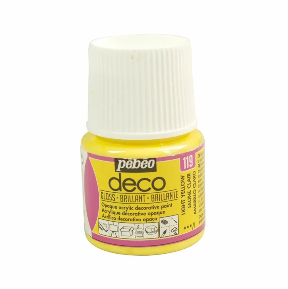 PÉBÉO - Peinture acrylique opaque brillante - jaune clair - 45 ml