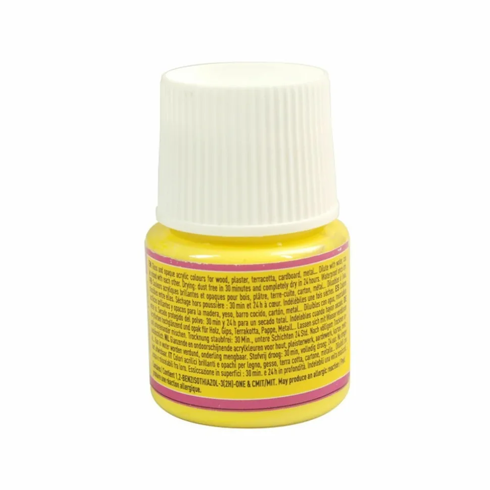 PÉBÉO - Peinture acrylique opaque brillante - jaune clair - 45 ml