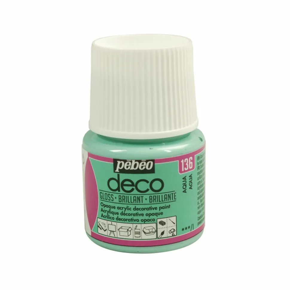 PÉBÉO - Peinture acrylique opaque brillante - aqua - 45 ml