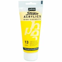 PÉBÉO - Peinture acrylique transparente - jaune - 100 ml