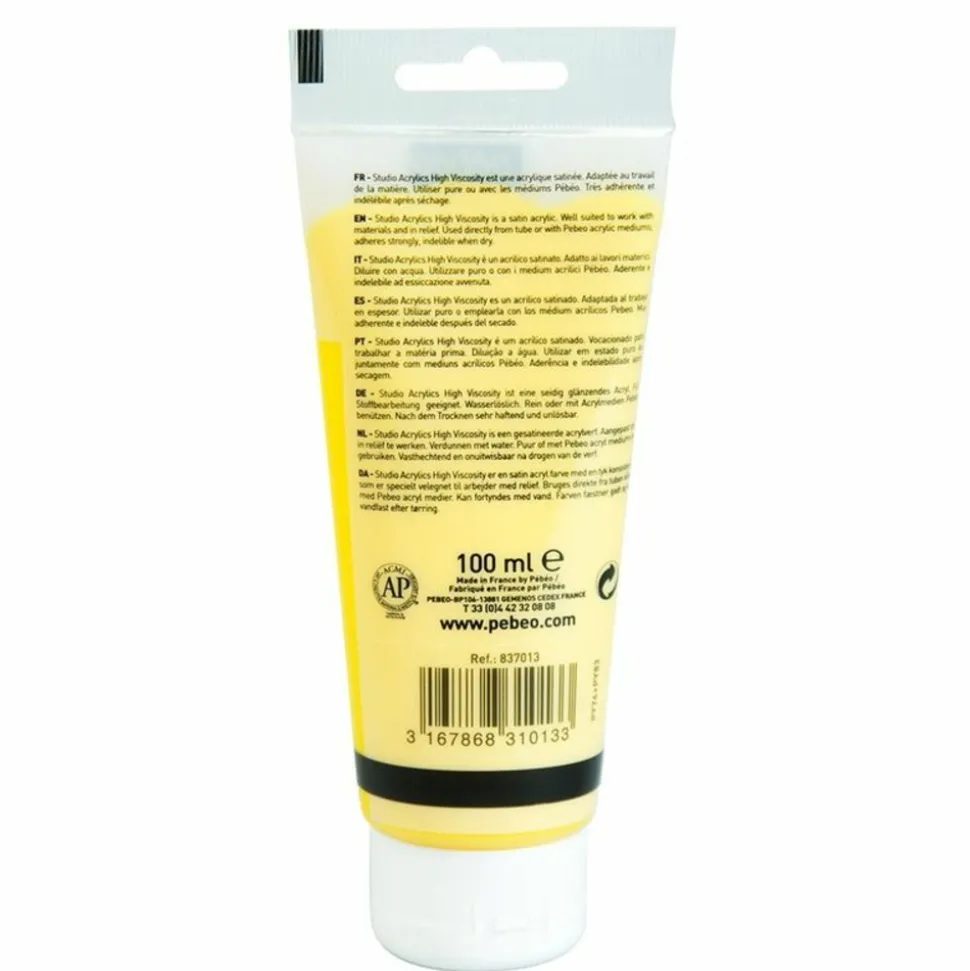 PÉBÉO - Peinture acrylique transparente - jaune - 100 ml