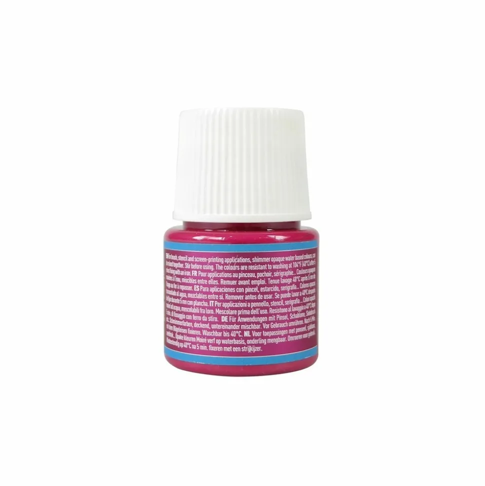 PÉBÉO - Peinture textile setacolor opaque effet métallique - rouge orient - 45 ml
