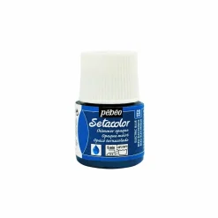 PÉBÉO - Peinture textile setacolor opaque effet métallique - bleu électrique - 45 ml