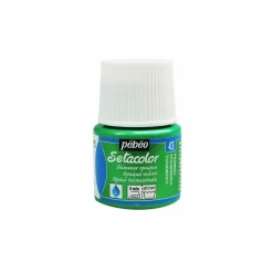 PÉBÉO - Peinture textile setacolor opaque effet métallique - chlorophylle - 45 ml