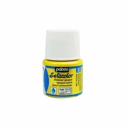 PÉBÉO - Peinture textile setacolor opaque effet métallique - jaune riche - 45 ml