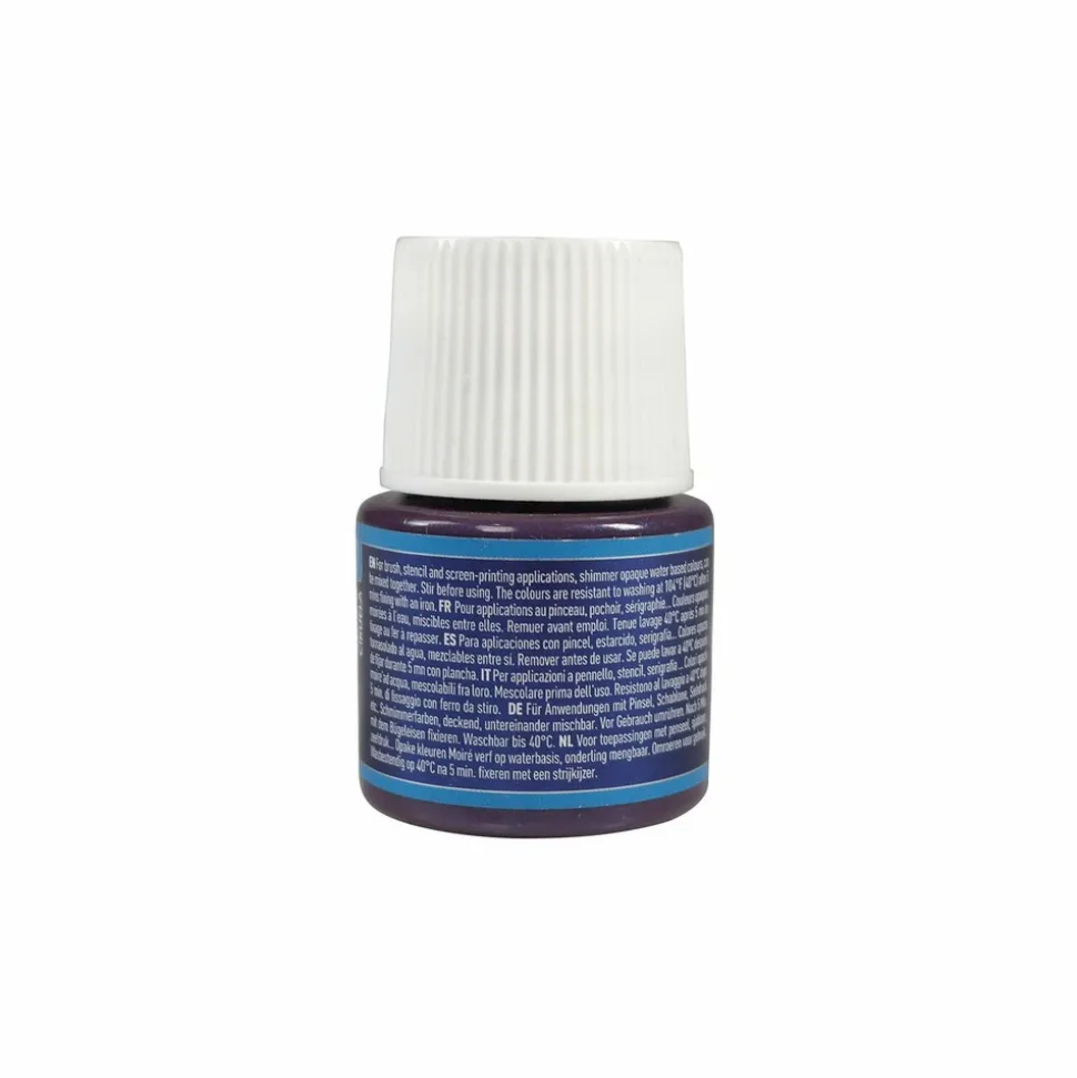 PÉBÉO - Peinture textile setacolor opaque effet métallique - prune - 45 ml