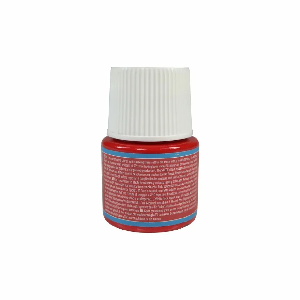 PÉBÉO - Peinture textile setacolor opaque effet daim - rouge - 45 ml