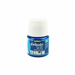 PÉBÉO - Peinture textile setacolor opaque effet daim - bleu roi - 45 ml