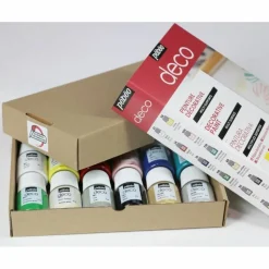 PÉBÉO - Set de 12 peintures base eau multi-supports - 12 x 20 ml