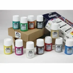 PÉBÉO - Set de 12 peintures pour tissus clairs et foncés setacolor - 12 x 20 ml