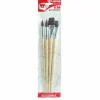 PÉBÉO - Set de 4 pinceaux brosse polyamide bruns