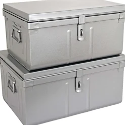 PIERRE HENRY - Lot de 2 coffres en métal habitat