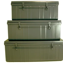 PIERRE HENRY - Set de 3 malles en acier habitat 80 - 90 et 100 cm