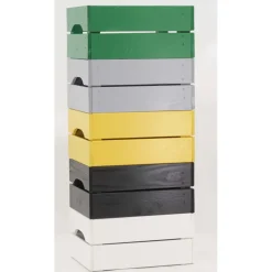 PINUS - Caisse de rangement en pin petit modèle 31 x 23 x 15 cm jaune