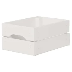 PINUS - Caisse de rangement en pin petit modèle 31 x 23 x 15 cm blanc