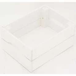 PINUS - Caisse de rangement en pin petit modèle 31 x 23 x 15 cm blanc