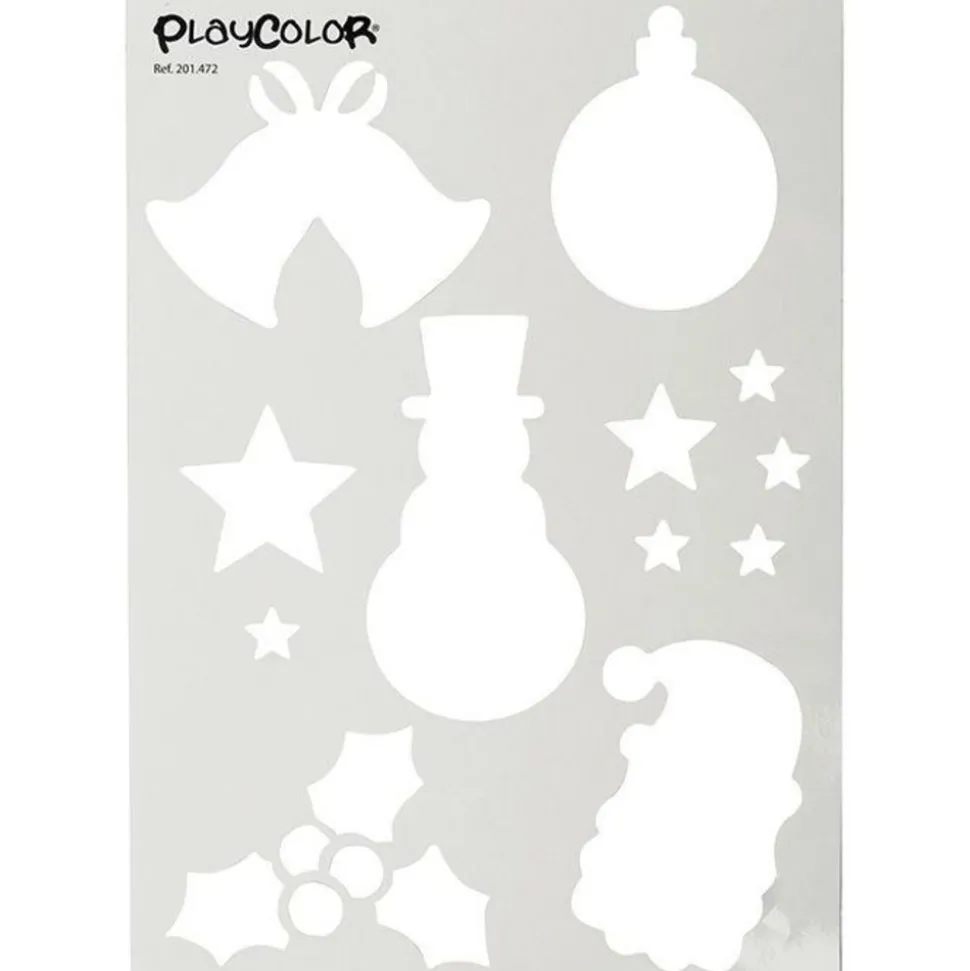PLAYCOLOR - Coffret 6 gouaches solides + pochoirs playcolor window pour peinture sur verre