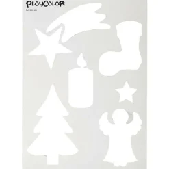 PLAYCOLOR - Coffret 6 gouaches solides + pochoirs playcolor window pour peinture sur verre