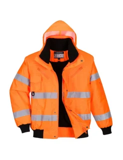 PORTWEST - Blouson bomber hivis 3 en 1 couleur : orange taille l - portwest