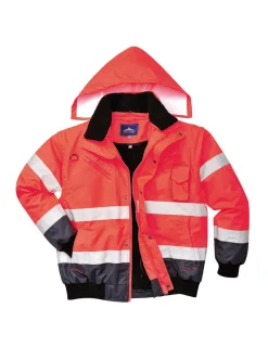PORTWEST - Blouson haute-visibilité bicolore couleur : rouge/marine taille xxl - portwest