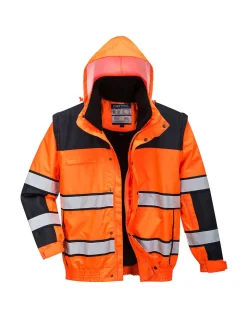 PORTWEST - Blouson hivis 3 en 1 couleur : orange/noir taille xl - portwest