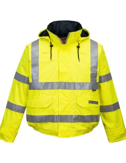 PORTWEST - Blouson pilote hv pluie bizflame antistatique et flamme retardant couleur : jaune taille l - portwest