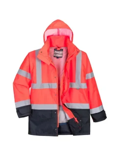 PORTWEST - Parka bicolore executive 5-en-1 couleur : rouge/marine taille m - portwest