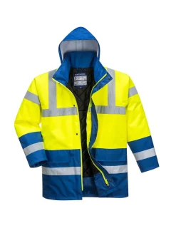 PORTWEST - Parka bicolore traffic couleur : jaune/royal taille xl - portwest