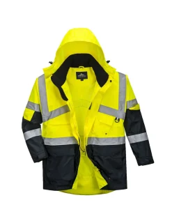 PORTWEST - Parka bicolore respirant hi-vis couleur : jaune/marine taille m - portwest