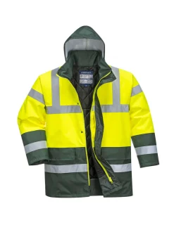 PORTWEST - Parka bicolore traffic couleur : jaune/vert taille m - portwest