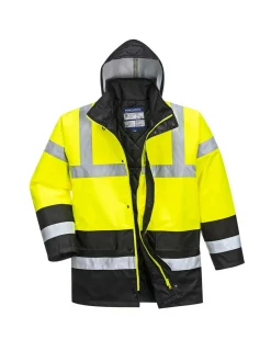 PORTWEST - Parka bicolore traffic couleur : jaune/noir taille xl - portwest