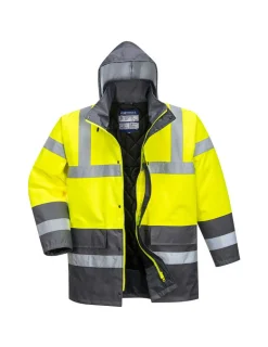 PORTWEST - Parka bicolore traffic couleur : jaune/gris taille m - portwest