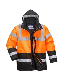 PORTWEST - Parka hv bicolore couleur : orange/noir taille s - portwest
