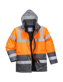 PORTWEST - Parka hv bicolore couleur : orange/gris taille xxl - portwest
