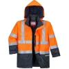 PORTWEST - Parka hv bizflame rain multi-risques couleur : orange/marine taille l - portwest