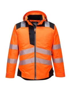 PORTWEST - Parka hv pw3 couleur : orange/noir taille l - portwest
