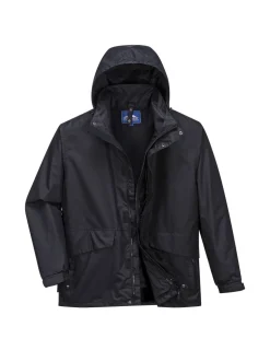 PORTWEST - Parka respirante 3 en 1 argo couleur : noir taille l - portwest