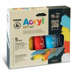 PRIMO - 5 tubes de peinture acrylique couleurs primaires