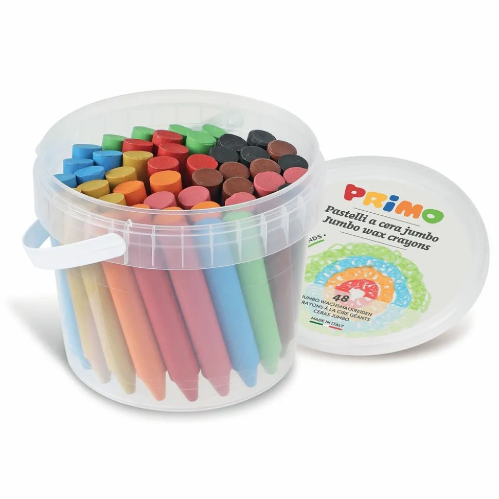 PRIMO - Sceau de 48 gros crayons à la cire