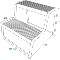 PROPLUS - Marche-pied double pour caravane/autocaravane noir 360822
