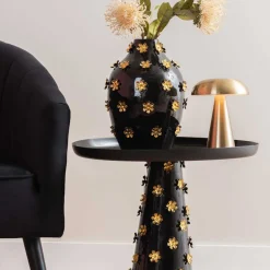 PT' - Vase en métal golden flowers