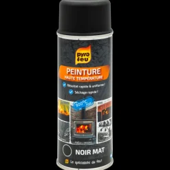 PYRO FEU - Pyro feu - peinture haute température noire mat - résiste jusqu'à 900°c - rénova
