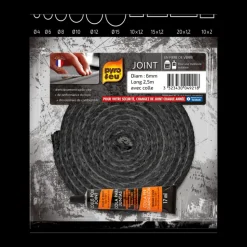 PYRO FEU - Pyrofeu - joint noir en fibre de verre - diamètre 6, 2m50 - résiste à 500°c - fa