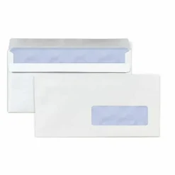 RAJA - 300 enveloppes blanches en papier avec fenêtre - 11 x 22 cm