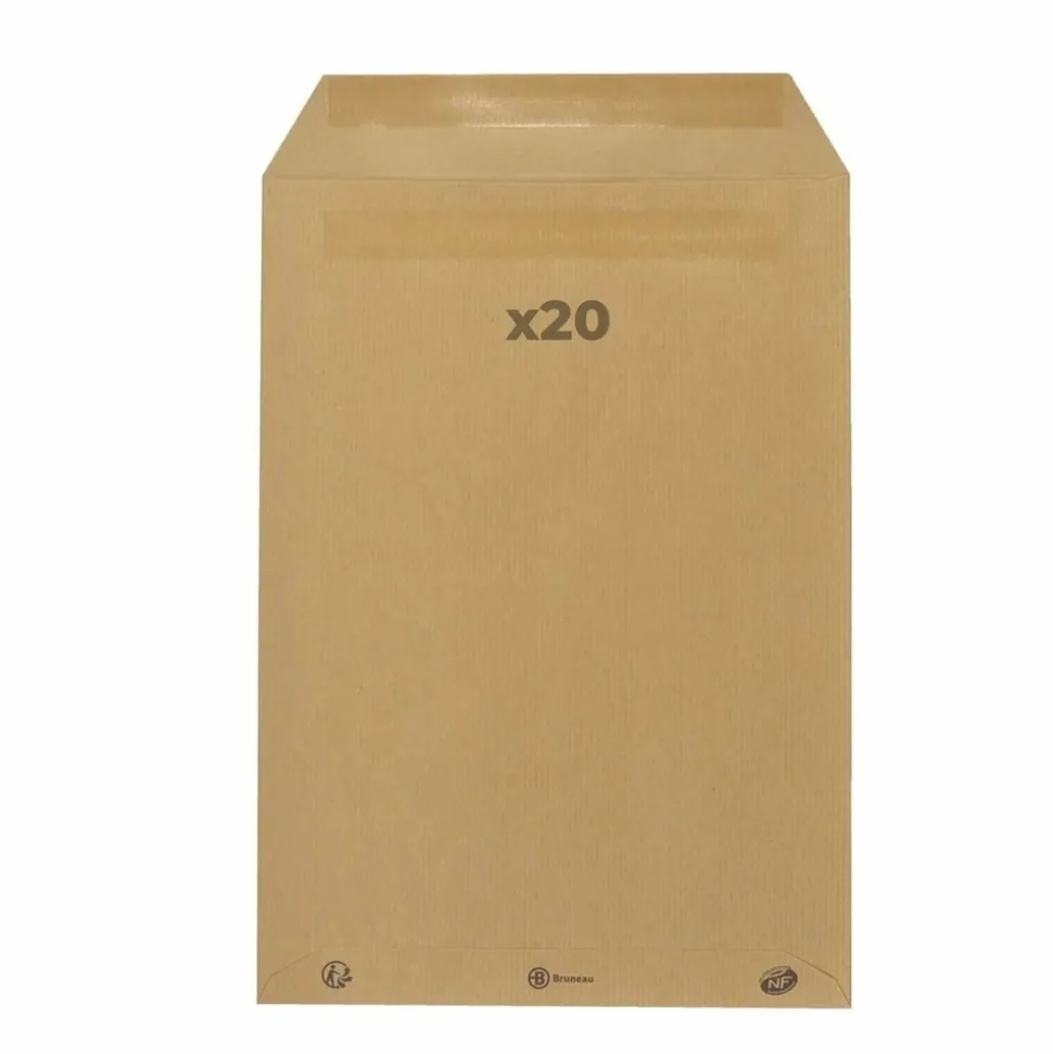 RAJA - 20 enveloppes en papier kraft 90 g - 22,9 x 32,4 cm