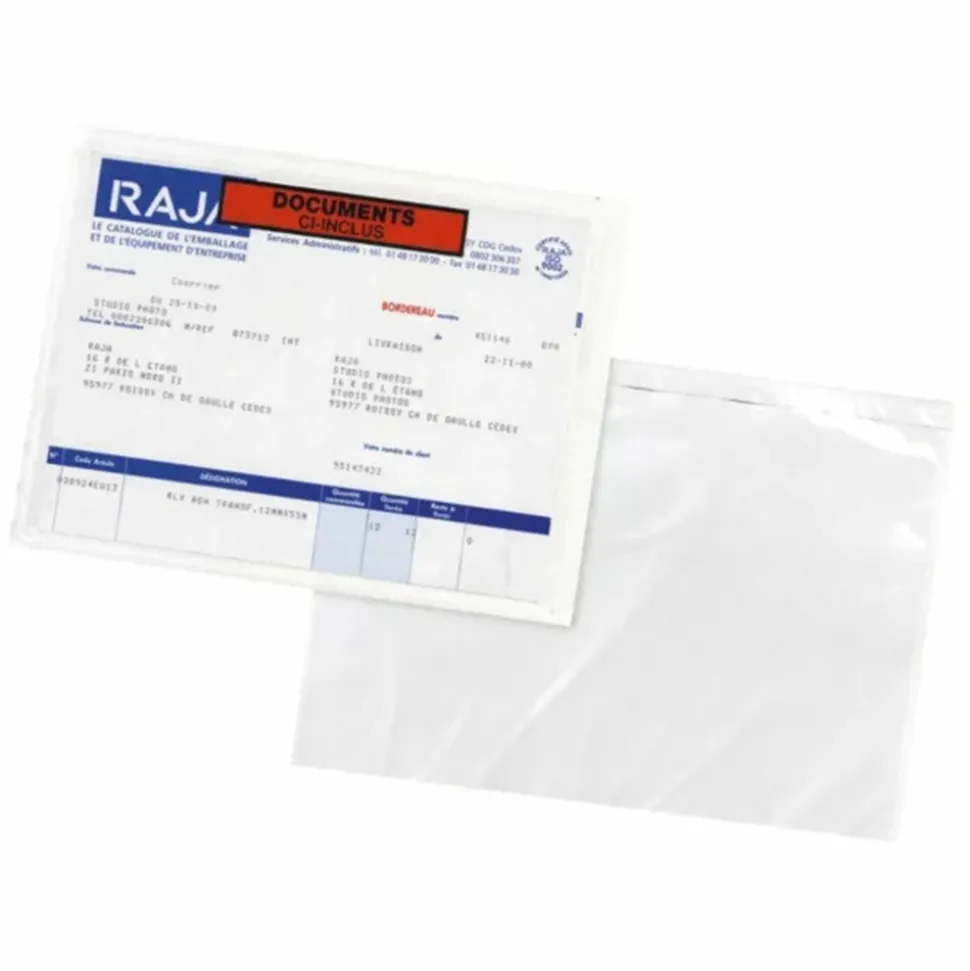 RAJA - Pochette porte-documents adhésive - 22.5 x 16.5 cm