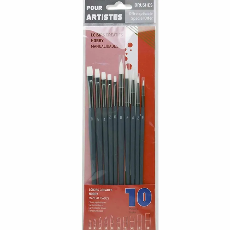 RAPHAËL - 10 pinceaux synthétiques - tailles 0 à 8