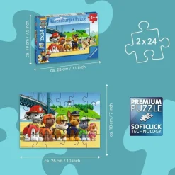 RAVENSBURGER - Puzzle chiens héroïques pat'patrouille 2x24 pcs