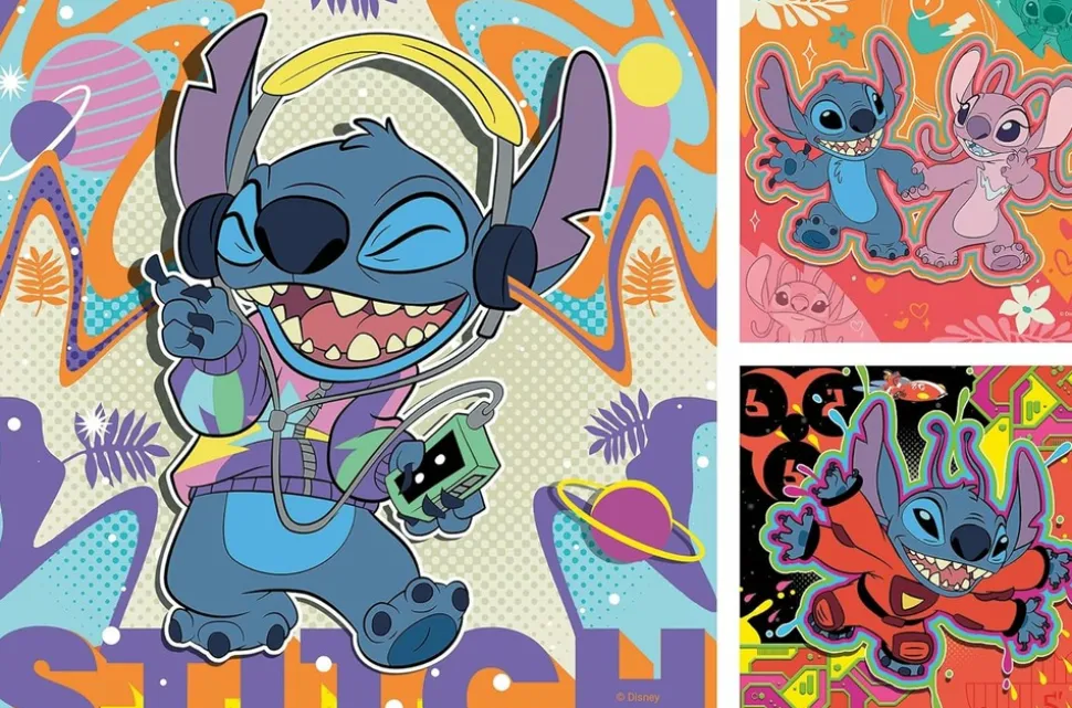 RAVENSBURGER - Puzzle jouer toute la journée stitch 3x49 pcs